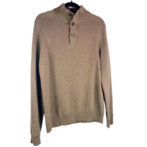 J. CREW FACTORY Brown Mens Henley Sweater Size M - Picture 2 of 11